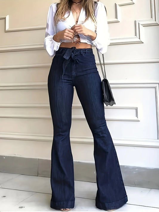 High-Stretch Bell Bottom Denim Flare Jeans